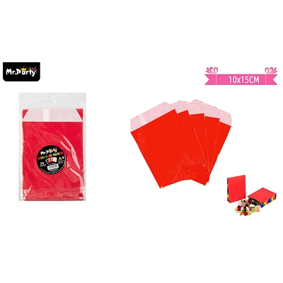 BOLSA DE PAPEL PARA DULCES ROJO 10*15CM 30PCS - 1