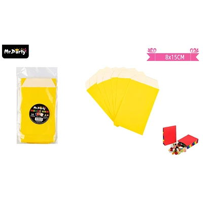 BOLSA DE PAPEL PARA DULCES AMARILLO 8*15CM 30PCS - 1