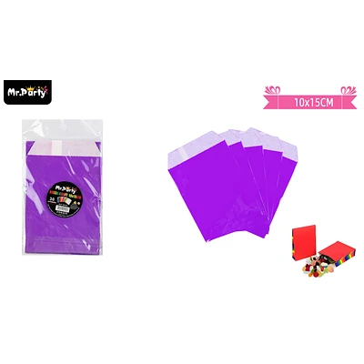 BOLSA DE PAPEL PARA DULCES MORADO 13*18CM 30PCS - 1