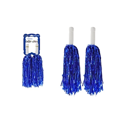 POMPONES PORRISTA AZUL HOLOGRAFICO 2PCS - 1