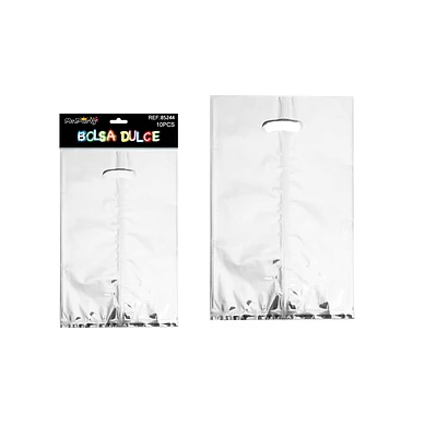 BOLSAS METALIZADAS PLATEADO 16*25CM 10PCS - 1