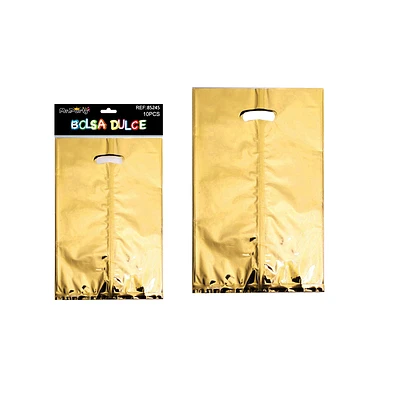 BOLSAS METALIZADAS DORADO 16*25CM 10PCS - 1