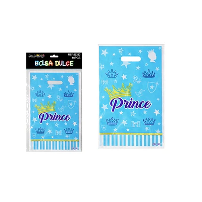 BOLSAS DE DULCES AZUL CON CORONA 16*25CM 10PCS - 2