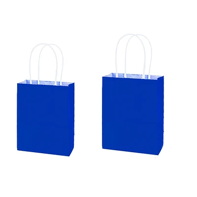 BOLSA DE PAPEL KRAFT GRANDE AZUL 26*33*12CM 12PCS - 1