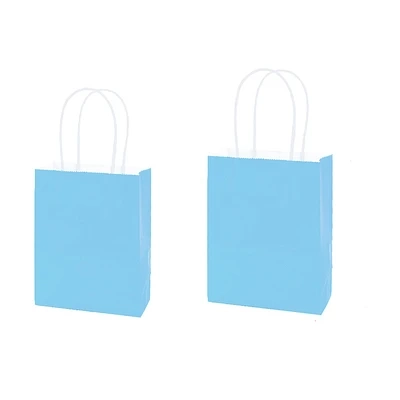 BOLSA DE PAPEL KRAFT GRANDE CELESTE 26*33*12CM 12PCS - 1