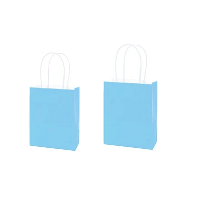 BOLSA DE PAPEL KRAFT MINI CELESTE 12*15*6CM 12PCS - 1