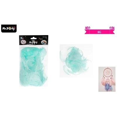 PLUMAS DECORATIVAS AZUL TIFFANY 6G - 1