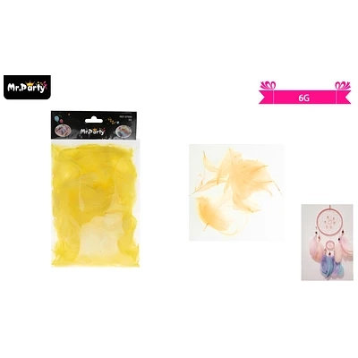 PLUMAS DECORATIVAS AMARILLO 6G - 1