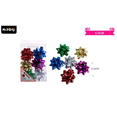 LAZOS ESTRELLA PARA REGALO COLORES SURTIDOS 6.3CM 6PCS - 1