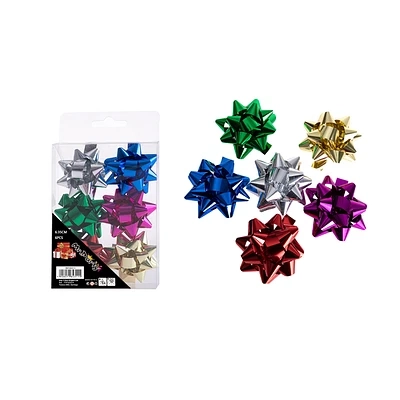 LAZOS ESTRELLA PARA REGALO COLORES SURTIDOS 6.3CM 6PCS - 2