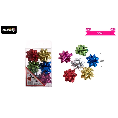 LAZOS ESTRELLA PARA REGALO COLORES SURTIDOS 5CM 6PCS - 1