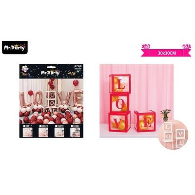 CAJA DE REGALO ROJO DESARMADO 30*30CM 4PCS - 1