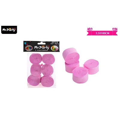 FESTON DE FIESTA DECORATIVO ROSADO 3.5CM*10M 6PCS - 1
