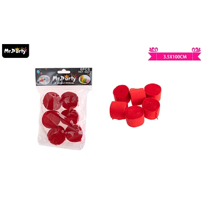 FESTON DE FIESTA DECORATIVO ROJO 3.5CM*10M 6PCS - 1