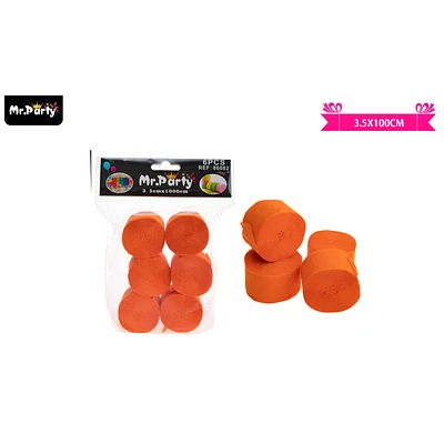 FESTON DE FIESTA DECORATIVO NARANJA 3.5CM*10M 6PCS - 1