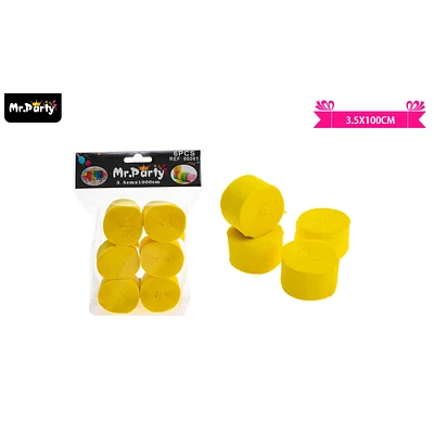 FESTON DE FIESTA DECORATIVO AMARILLO 3.5CM*10M 6PCS - 1