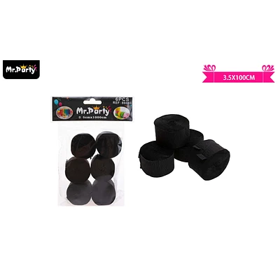 FESTON DE FIESTA DECORATIVO NEGRO 3.5CM*10M 6PCS - 1