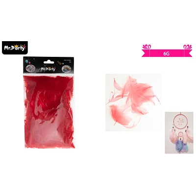 PLUMAS DECORATIVAS ROJO 6G - 1