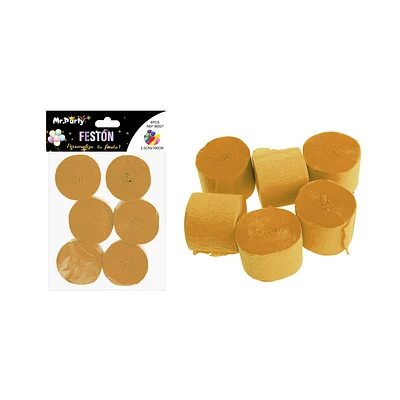 FESTON FINO DE FIESTA DECORATIVO DORADO 2.5CM*10M 6PCS - 1