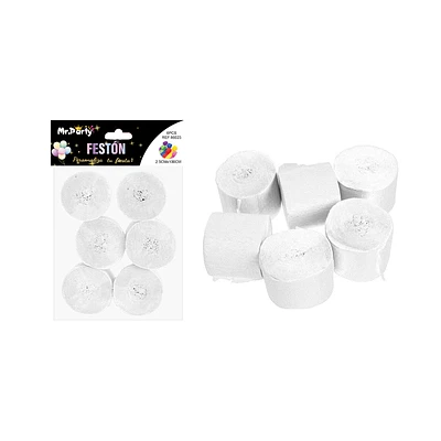 FESTON FINO DE FIESTA DECORATIVO BLANCO 2.5CM*10M 6PCS - 1