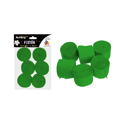 FESTON FINO DE FIESTA DECORATIVO VERDE 2.5CM*10M 6PCS - 1