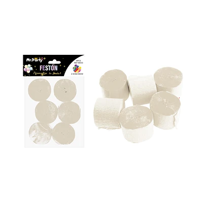 FESTON FINO DE FIESTA DECORATIVO BEIGE 2.5CM*10M 6PCS - 1