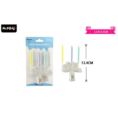 VELAS CANDELABRO FELIZ CUMPLEAÑOS CON LUCES 2.5*12.4CM - 1