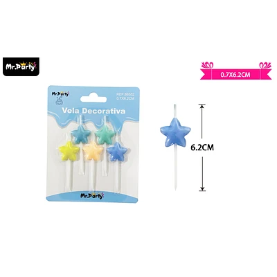 VELAS DE ESTRELLA 6.2CM 5PCS - 1
