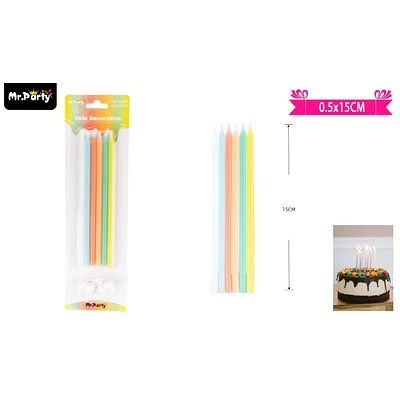 SET DE VELAS MULTICOLOR 15CM 6PCS - 1