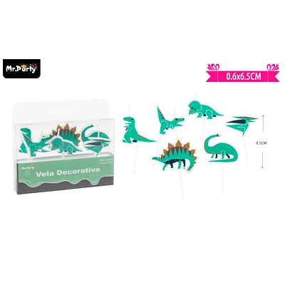 VELAS DE DINOSAURIOS 6.5CM 6PCS - 1