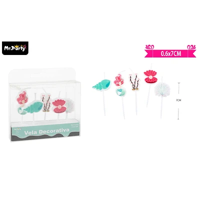 VELAS DE SIRENA 7CM 5PCS - 1