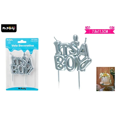 VELA CELESTE BABY SHOWER IT'S A BOY 11.5CM - 1