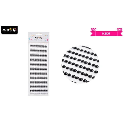 STICKER PEGATINAS DE DIAMANTES NEGRO PARA ROSTRO 0.3CM - 1