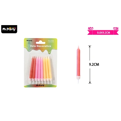 VELAS MULTICOLOR 9.2CM 6PCS - 1