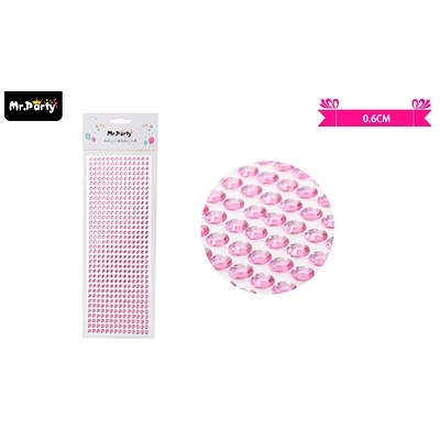 STICKER PEGATINAS DE DIAMANTES ROSADO PARA ROSTRO 0.6CM - 1