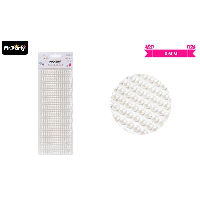 STICKER PEGATINAS DE PERLAS BLANCO PARA ROSTRO 0.6CM - 1