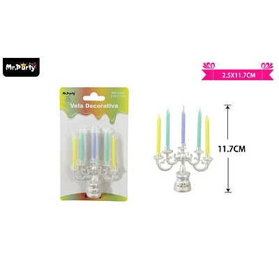 VELAS CANDELABRO MULTICOLOR 11.7CM - 1