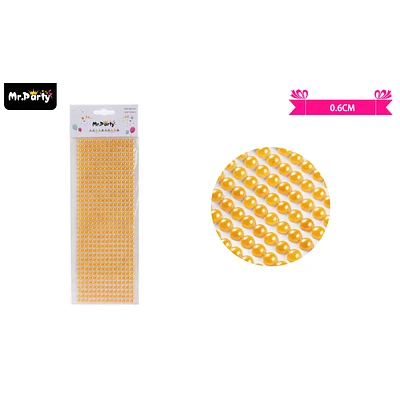 STICKER PEGATINAS DE PERLAS DORADO PARA ROSTRO 0.6CM - 1