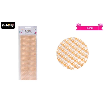 STICKER PEGATINAS DE PERLAS CHAMPAGNE PARA ROSTRO 0.6CM - 1