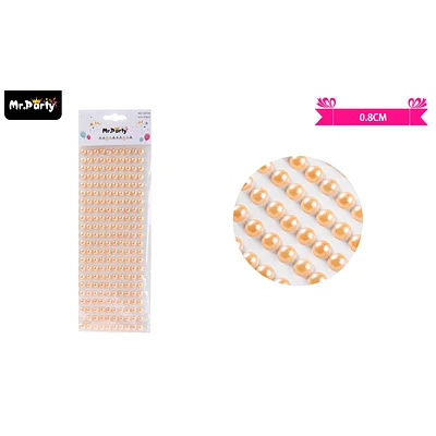 STICKER PEGATINAS DE PERLAS CHAMPAGNE PARA ROSTRO 0.8CM - 1
