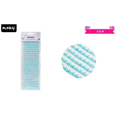 STICKER PEGATINAS DE PERLAS CELESTE PARA ROSTRO 0.8CM - 1