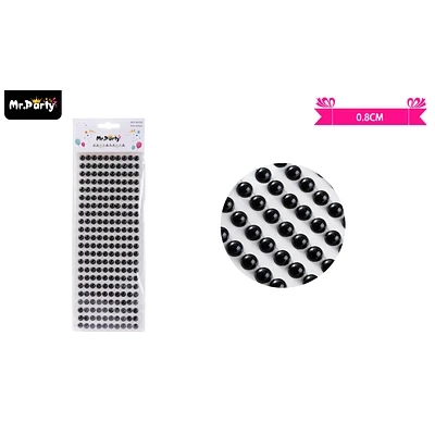 STICKER PEGATINAS DE PERLAS NEGRO PARA ROSTRO 0.8CM - 1