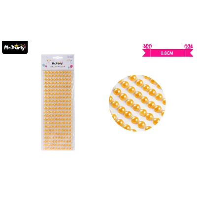 STICKER PEGATINAS DE PERLAS DORADO PARA ROSTRO 0.8CM - 1