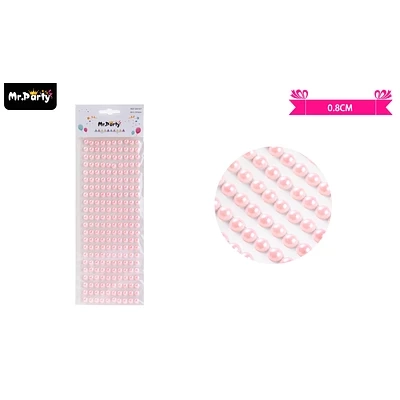 STICKER PEGATINAS DE PERLAS ROSADO PARA ROSTRO 0.8CM - 1