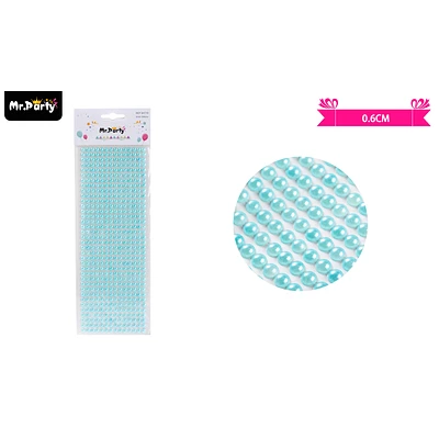STICKER PEGATINAS DE PERLAS CELESTE PARA ROSTRO 0.6CM - 1