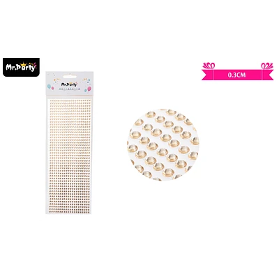 STICKER PEGATINAS DE DIAMANTES CHAMPAGNE PARA ROSTRO 0.3CM - 1
