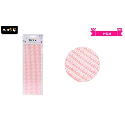 STICKER PEGATINAS DE PERLAS ROSADO PARA ROSTRO 0.6CM - 1