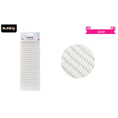 STICKER PEGATINAS DE PERLAS BLANCO PARA ROSTRO 0.8CM - 1