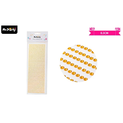 STICKER PEGATINAS DE DIAMANTES DORADO PARA ROSTRO 0.3CM - 1
