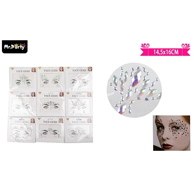 PEGATINAS PARA ROSTRO LUMINOSO 14.5*16CM 1PCS DISEÑO ALEATORIO - 1